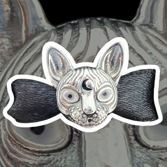 Sphynx Cat S925 Sterling Silver, Pandora Moments Compatible Charm